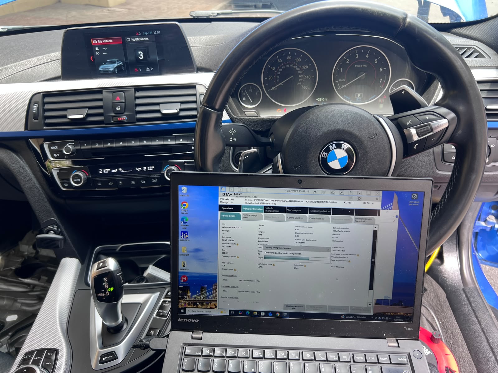 BMW 330e iPerformance ISTA+ diagnostics